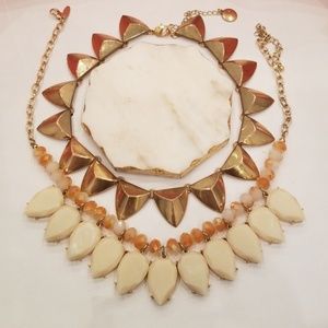 2 necklaces. Geo shapes.